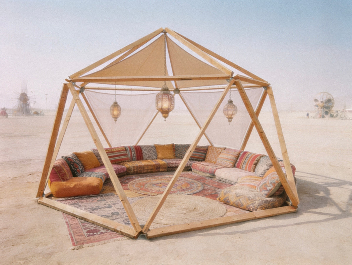 build a geodesic dome for burning man or festival gatherings