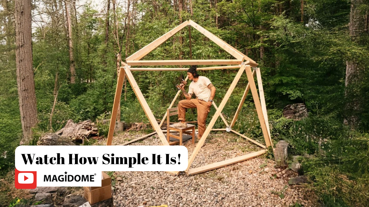 Load video: How To Build A Geodesic Dome With Magidome® Geodesic Dome Connectors